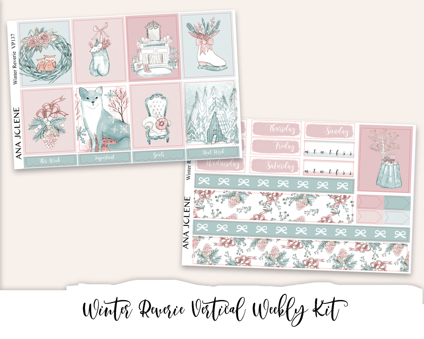 WINTER REVERIE Planner Sticker Kit (Vertical Weekly)
