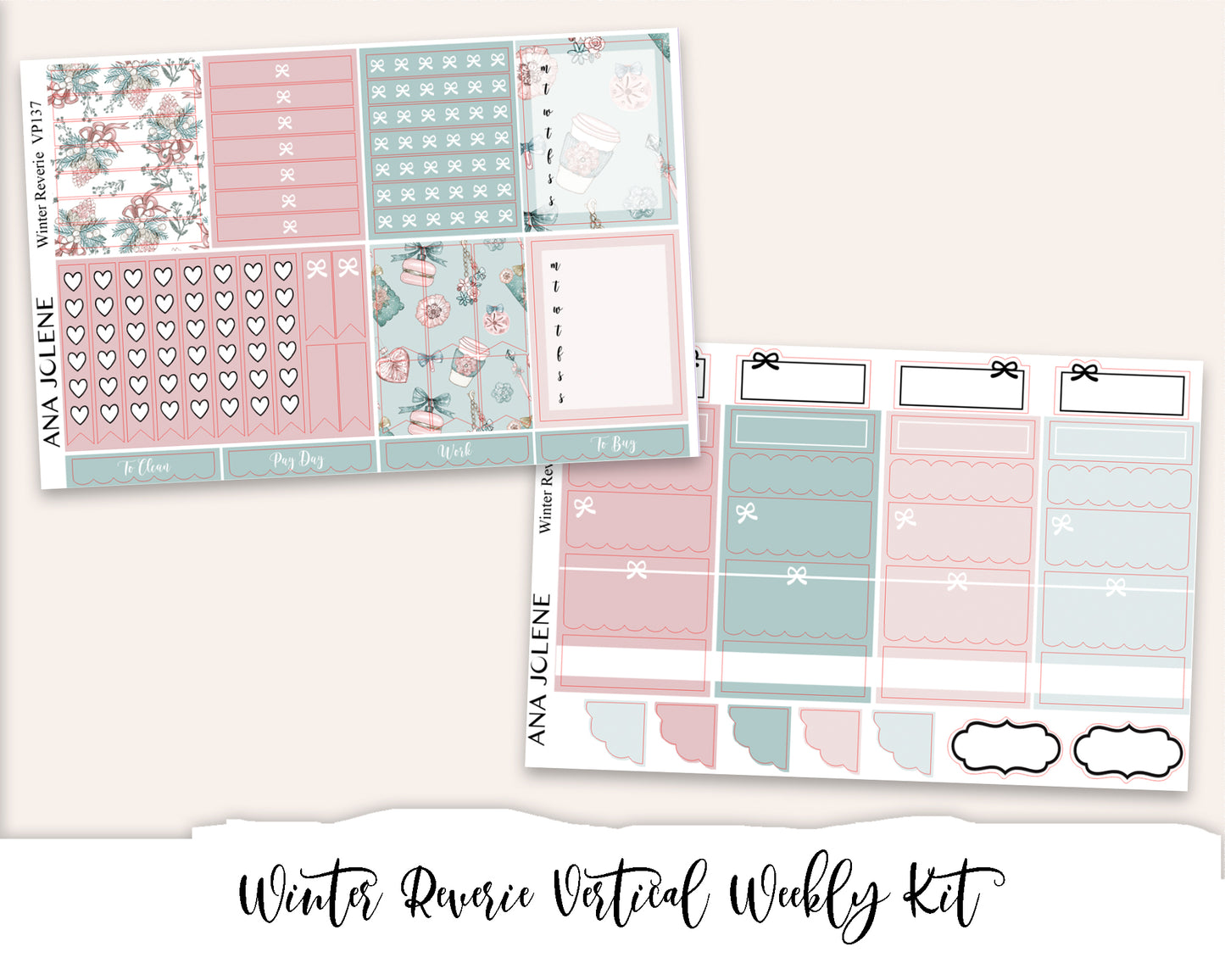 WINTER REVERIE Planner Sticker Kit (Vertical Weekly)