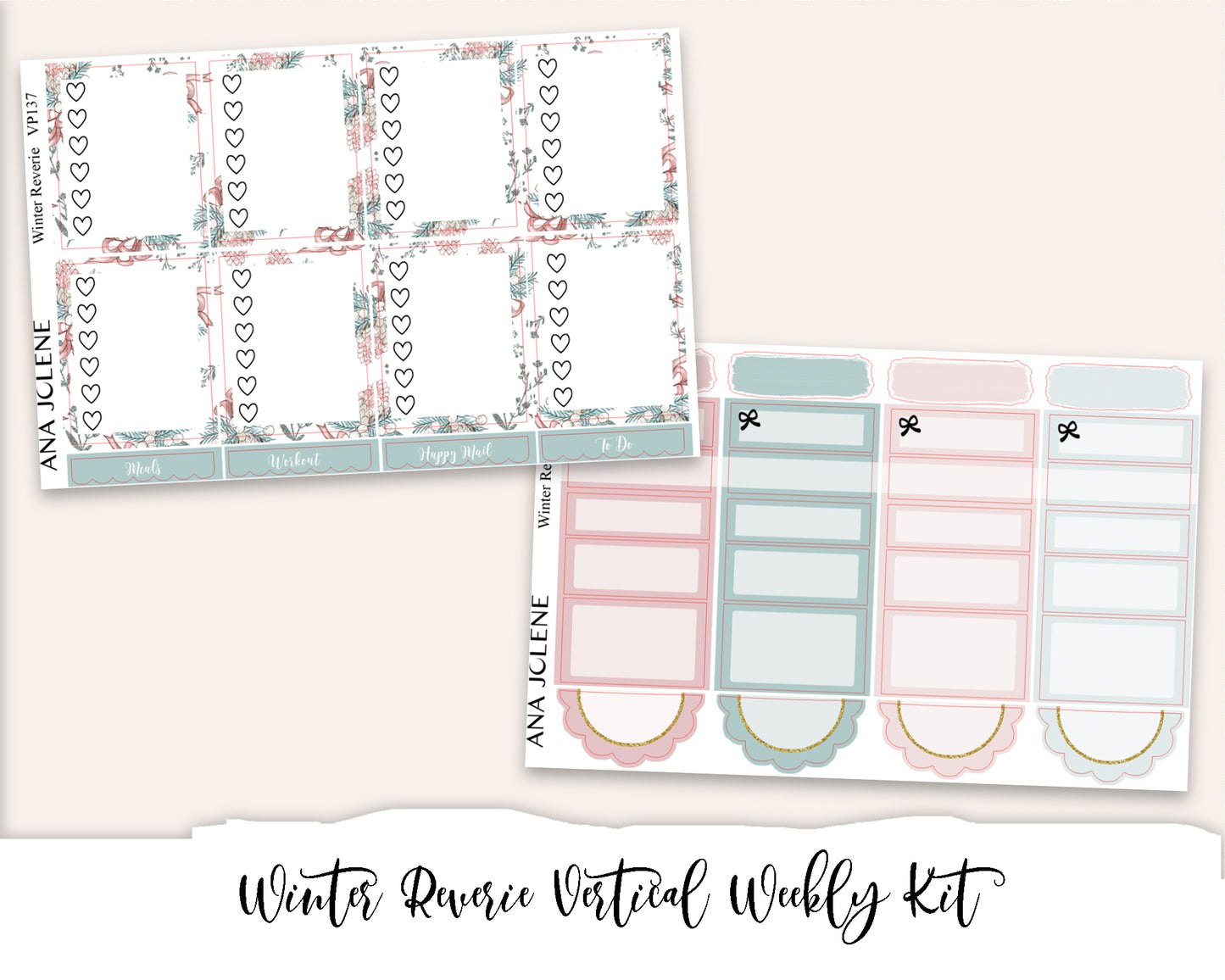 WINTER REVERIE Planner Sticker Kit (Vertical Weekly)