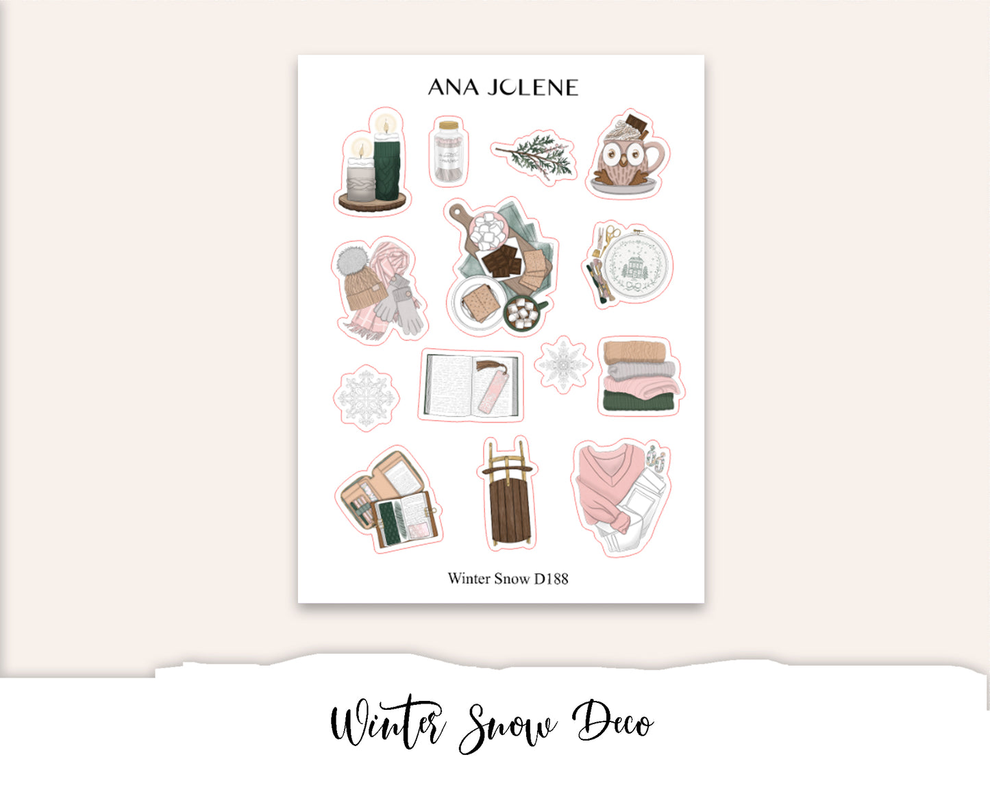 WINTER SNOW Planner Sticker Kit (Vertical Weekly)