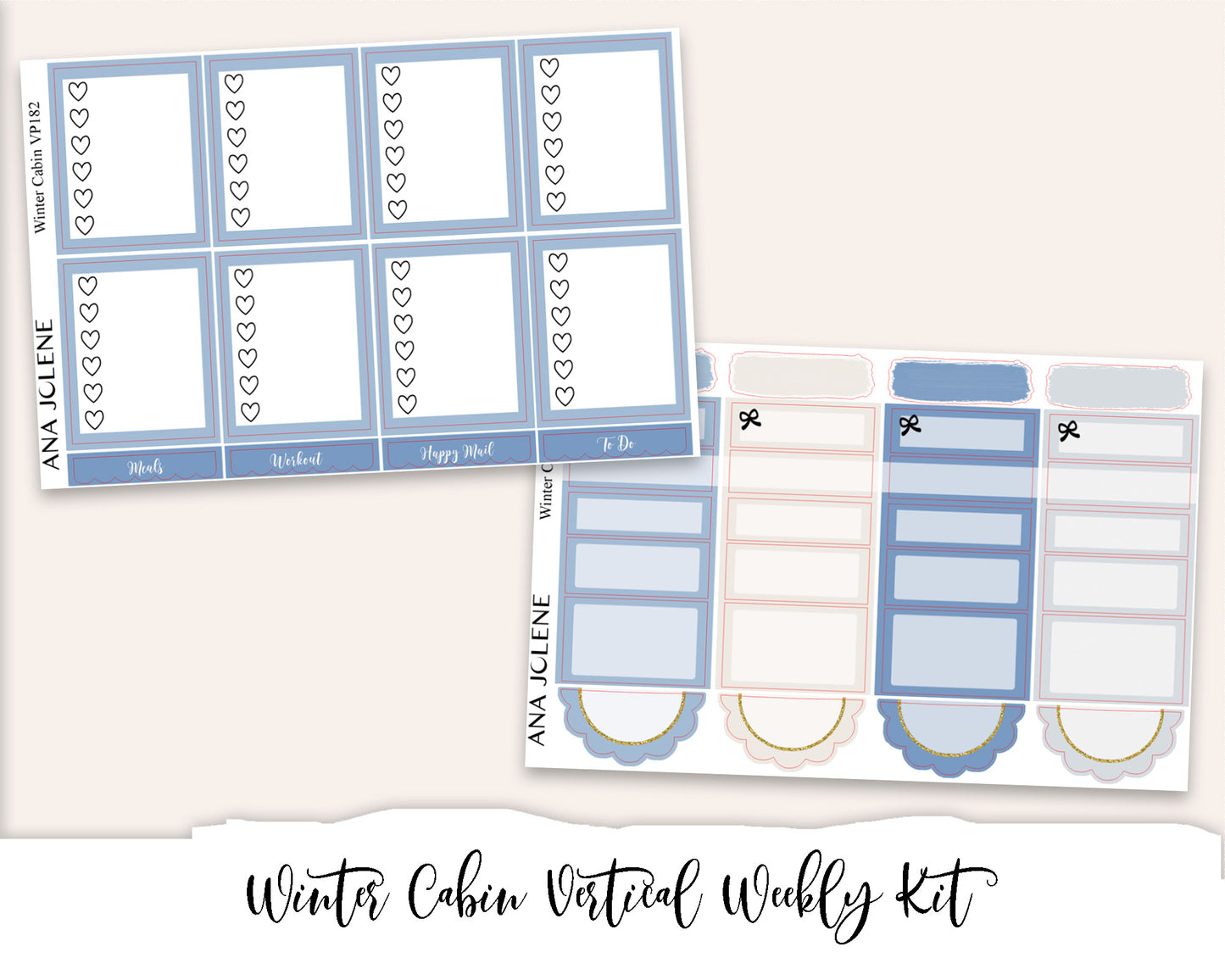 WINTER CABIN Planner Sticker Kit (Vertical Weekly)