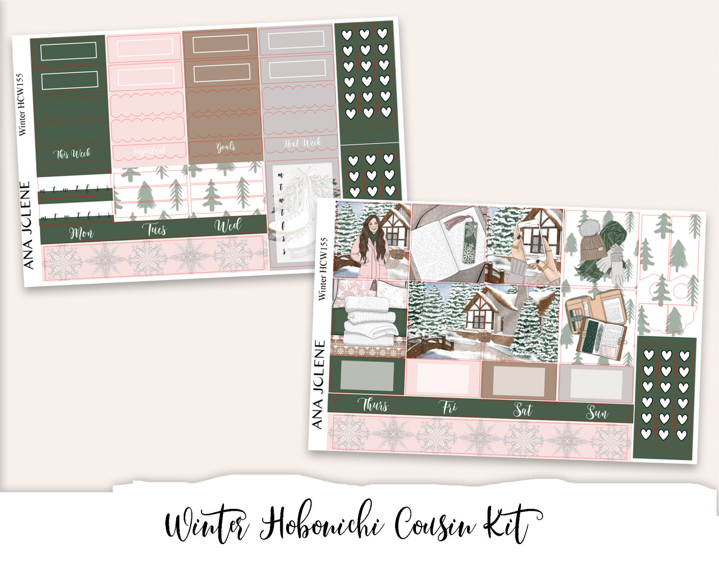 WINTER Hobonichi Cousin Weekly Planner Sticker Kit