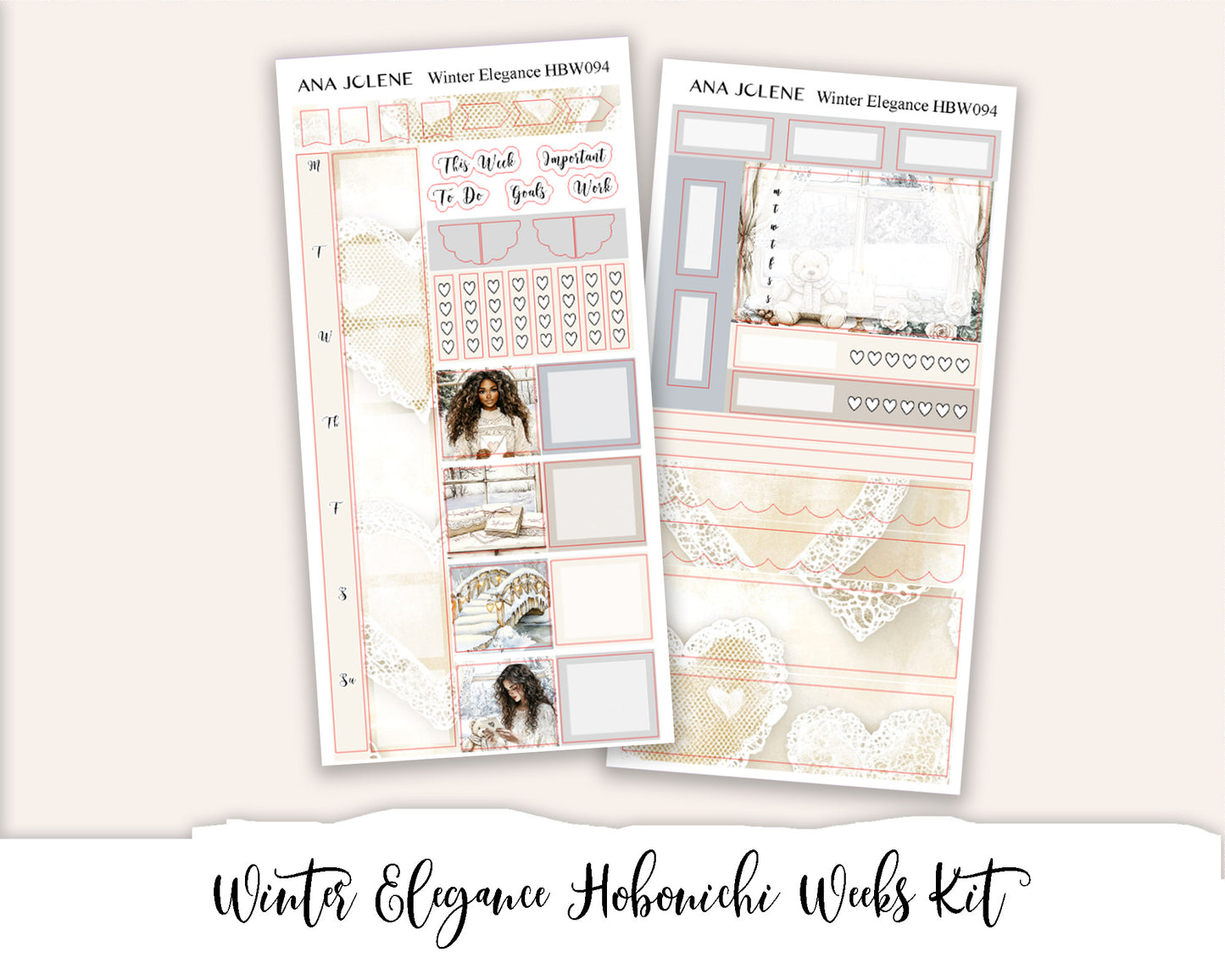 WINTER ELEGANCE Hobonichi Weeks Planner Sticker Kit