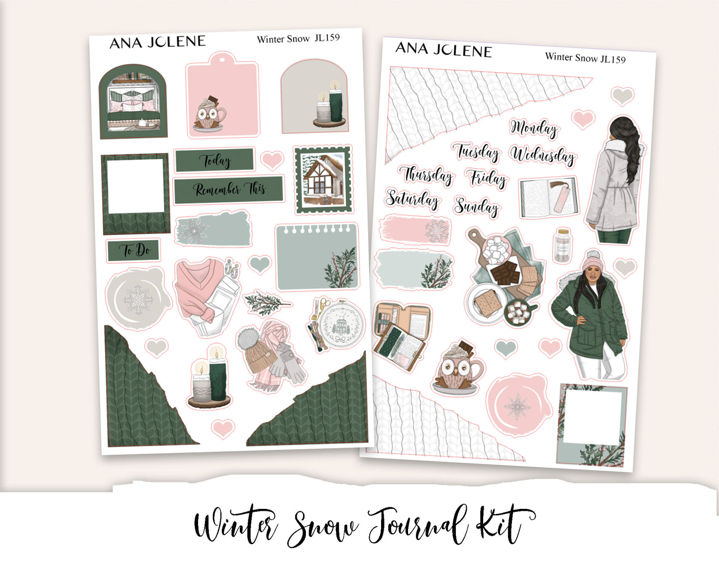 WINTER SNOW Mini Journal Sticker Kit