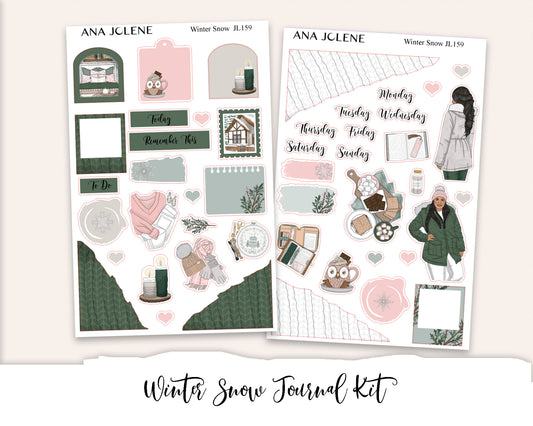 WINTER SNOW Mini Journal Sticker Kit