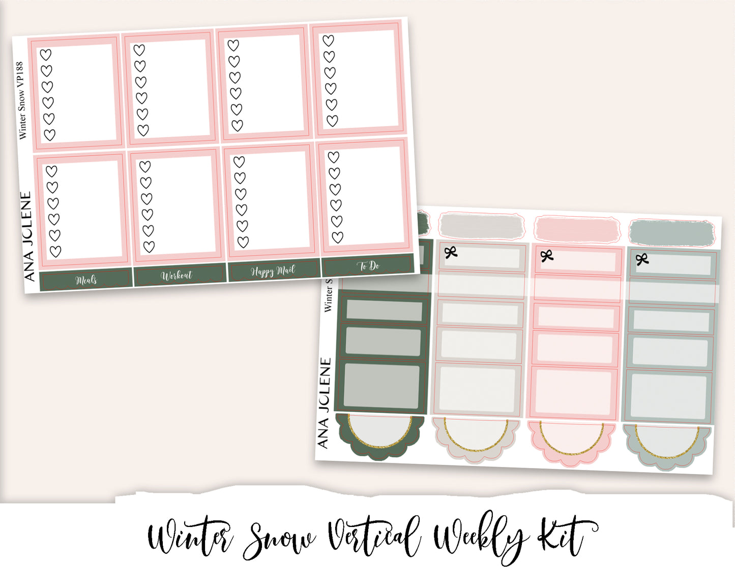 WINTER SNOW Planner Sticker Kit (Vertical Weekly)