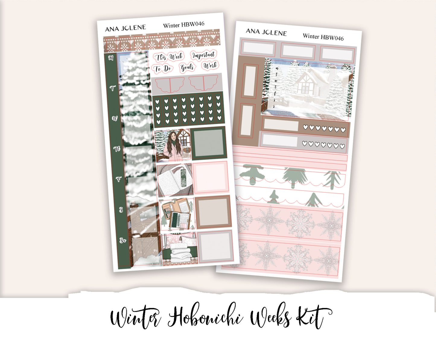 WINTER Hobonichi Weeks Planner Sticker Kit