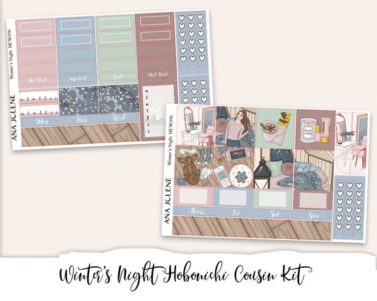 WINTER'S NIGHT Hobonichi Cousin Weekly Planner Sticker Kit
