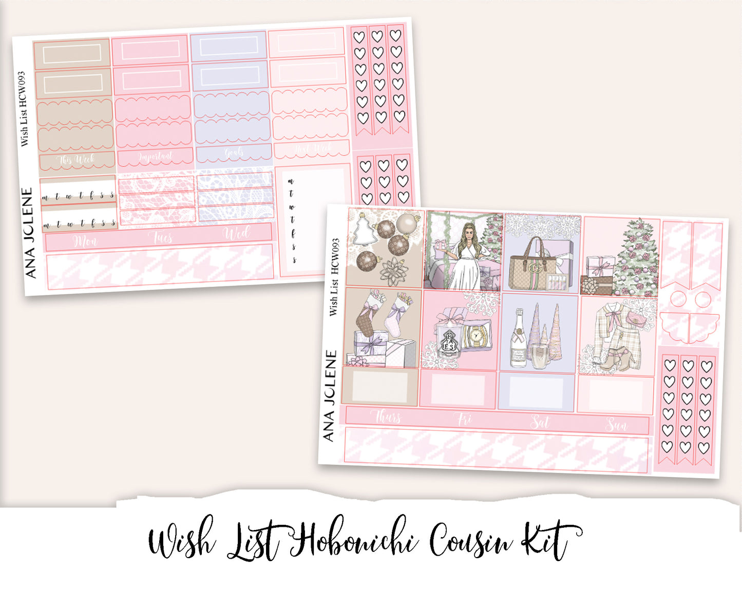 WISH LIST Hobonichi Cousin Weekly Planner Sticker Kit