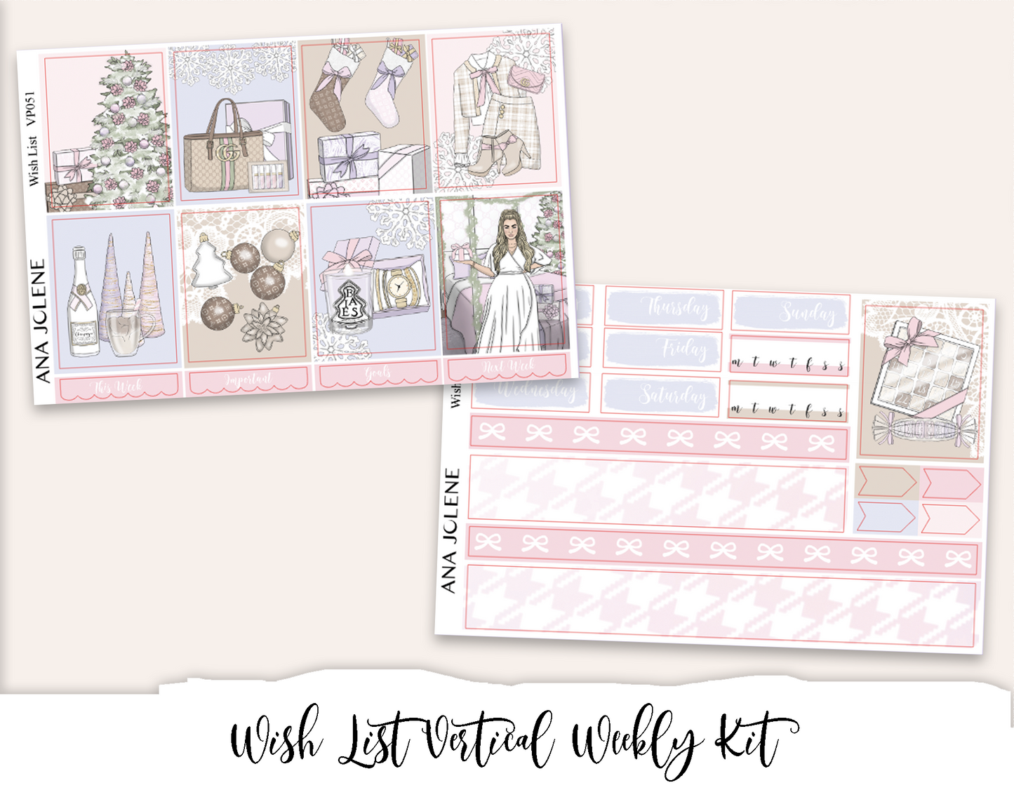 WISH LIST Planner Sticker Kit (Vertical Weekly)