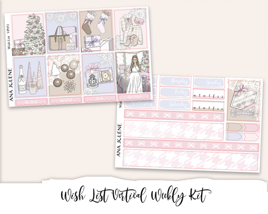 WISH LIST Planner Sticker Kit (Vertical Weekly)