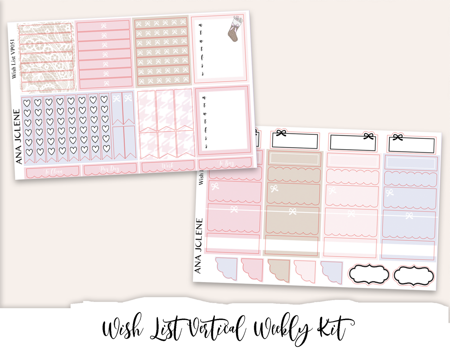 WISH LIST Planner Sticker Kit (Vertical Weekly)