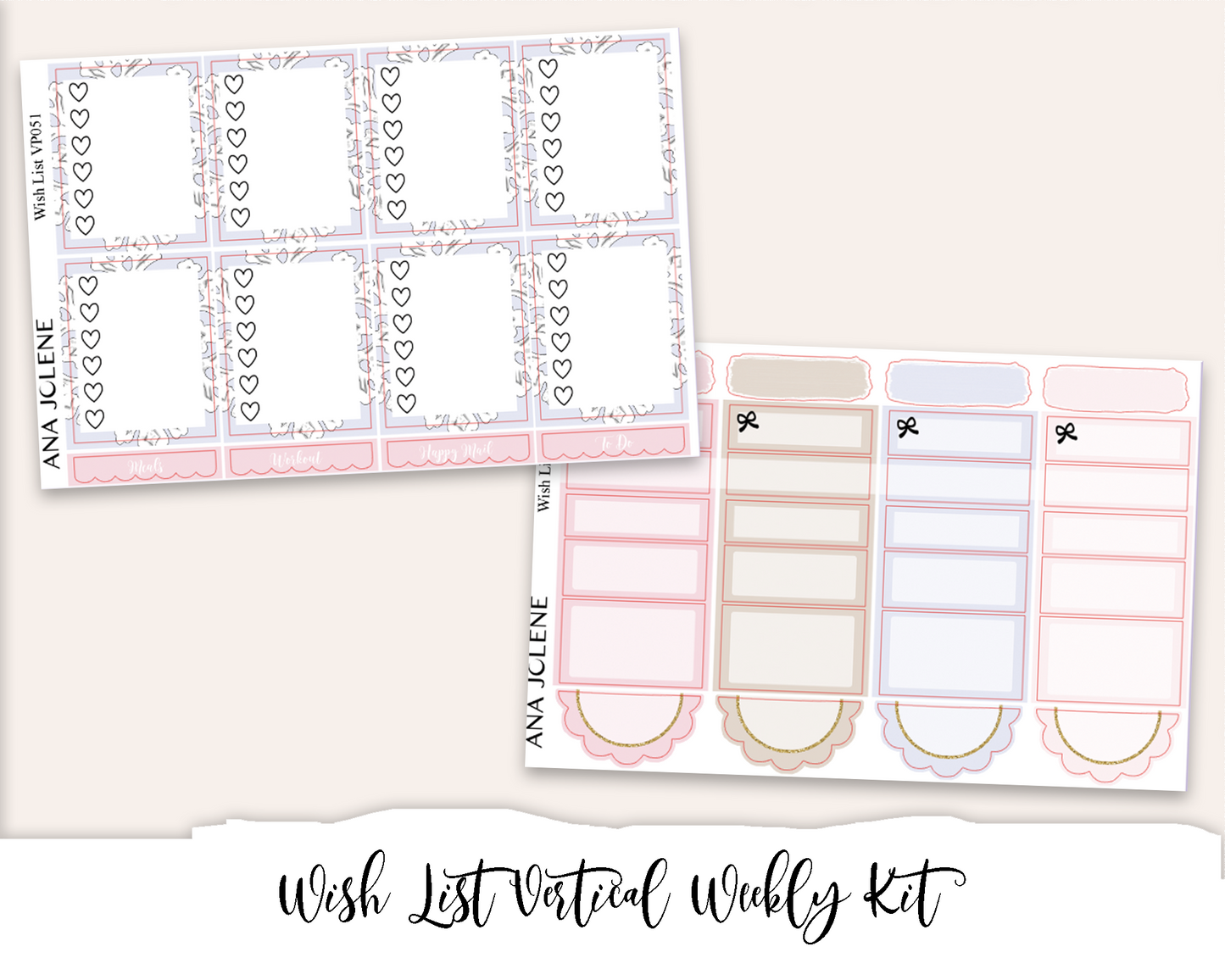 WISH LIST Planner Sticker Kit (Vertical Weekly)