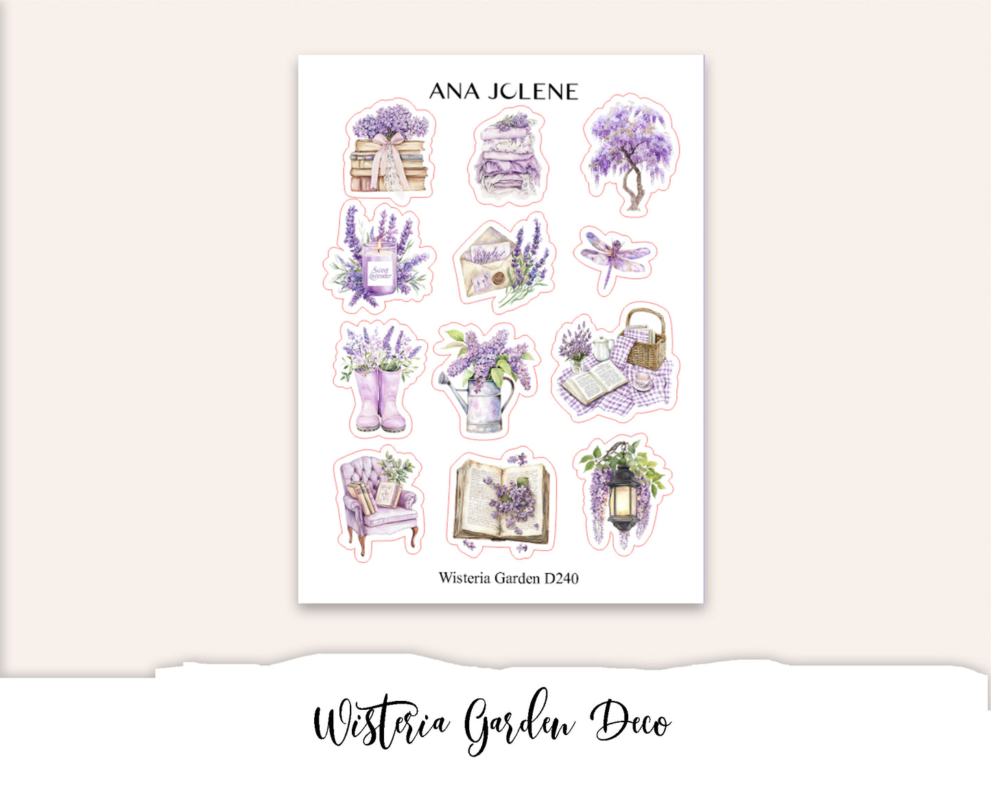 WISTERIA GARDEN  Decorative Planner Sticker Kit