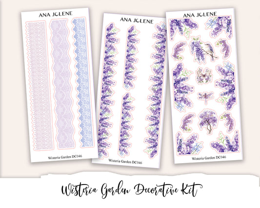 WISTERIA GARDEN  Decorative Planner Sticker Kit