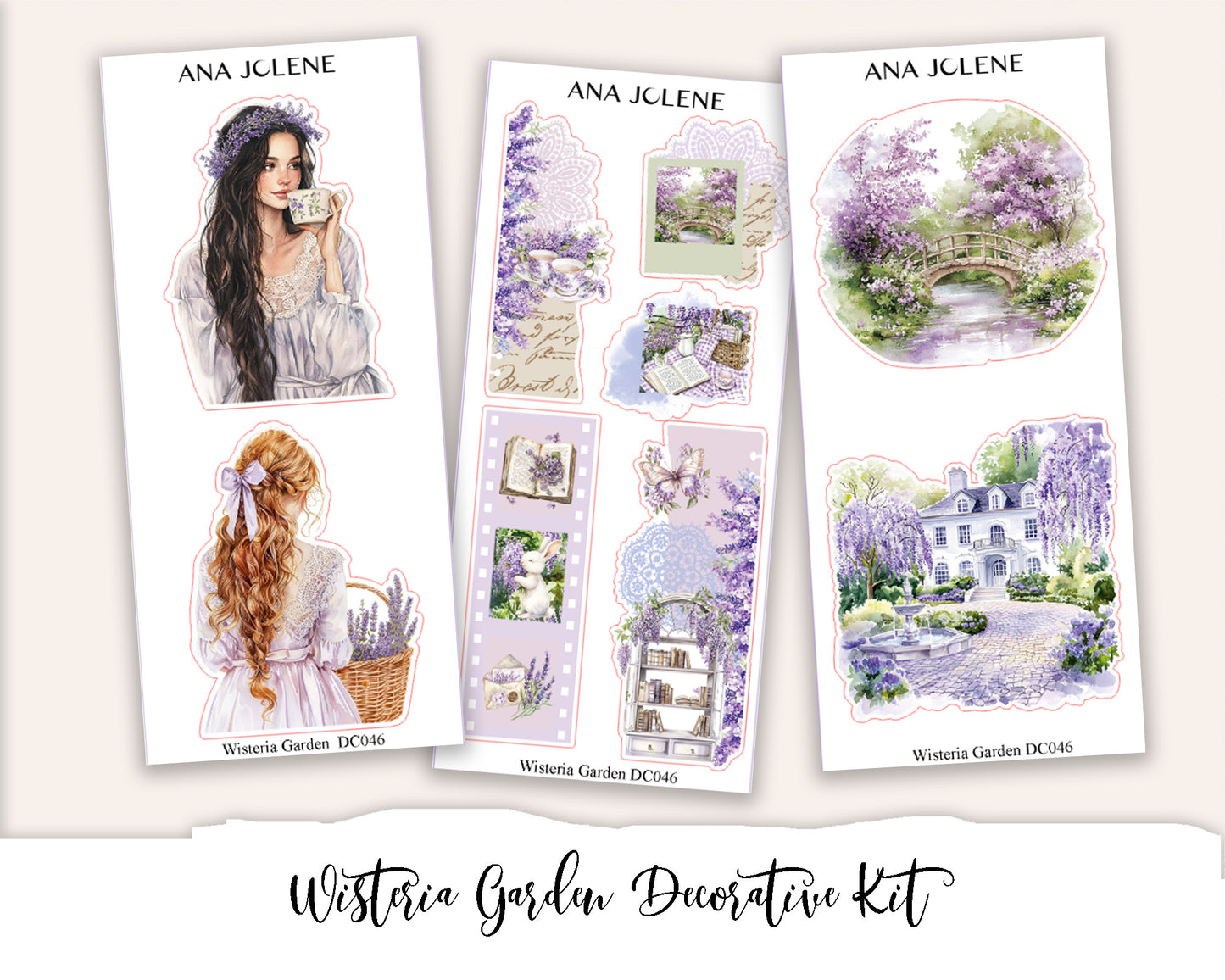 WISTERIA GARDEN  Decorative Planner Sticker Kit