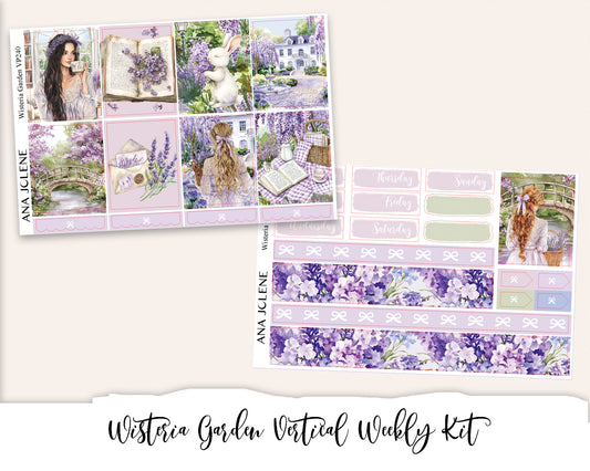 WISTERIA GARDEN  Planner Sticker Kit (Vertical Weekly)