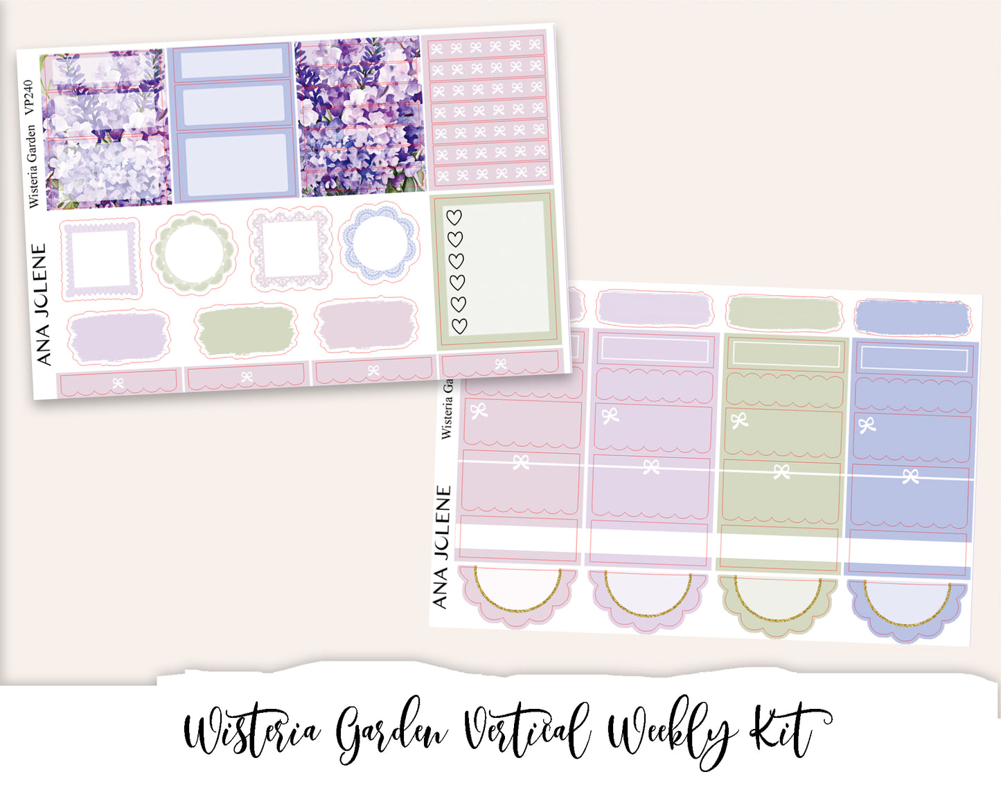 WISTERIA GARDEN  Planner Sticker Kit (Vertical Weekly)
