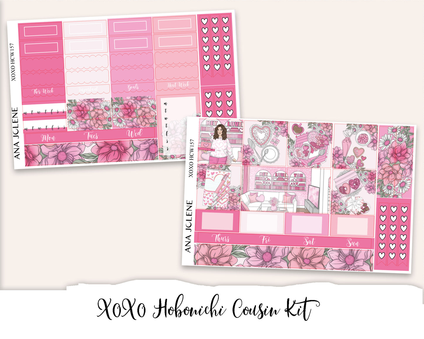 XOXO Hobonichi Cousin Weekly Planner Sticker Kit