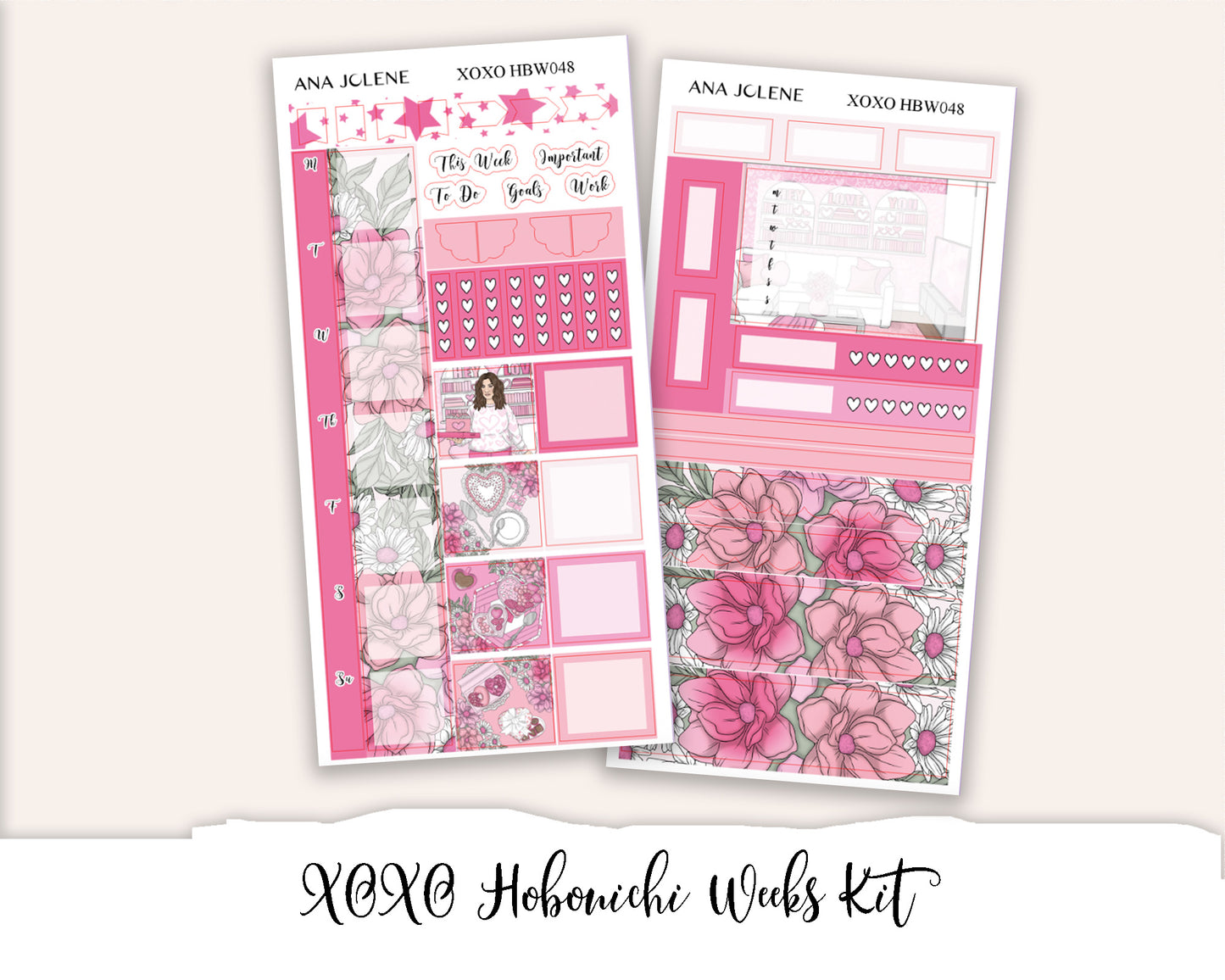 XOXO Hobonichi Weeks Planner Sticker Kit