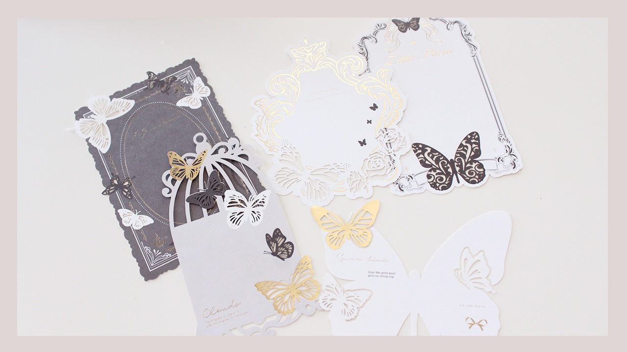 Foiled Butterfly Ephemera Cardstock Pack