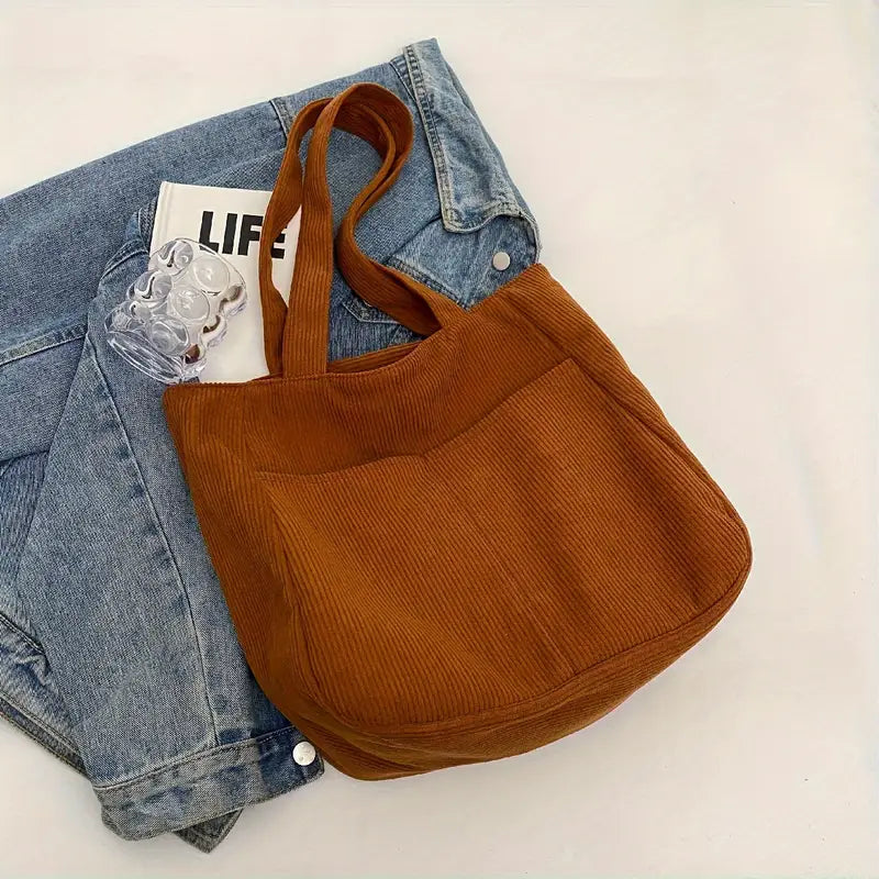 Cinnamon Corduroy Journaling/Planner Tote Bag