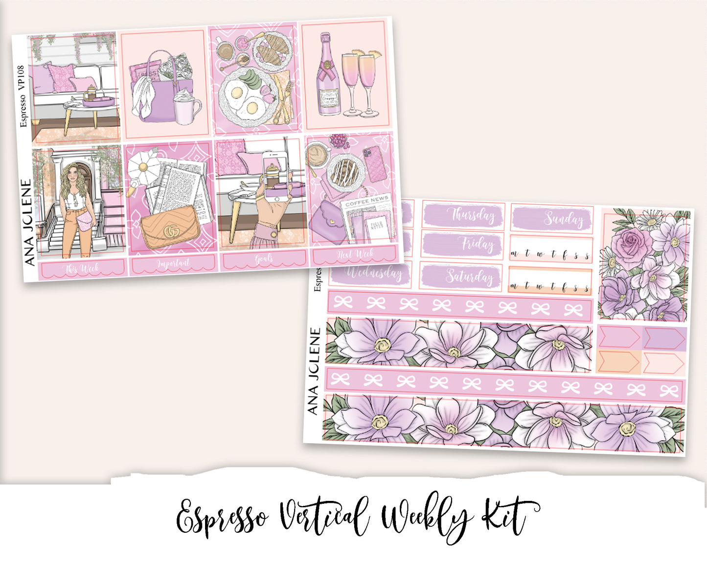 ESPRESSO Planner Sticker Kit (Vertical Weekly)