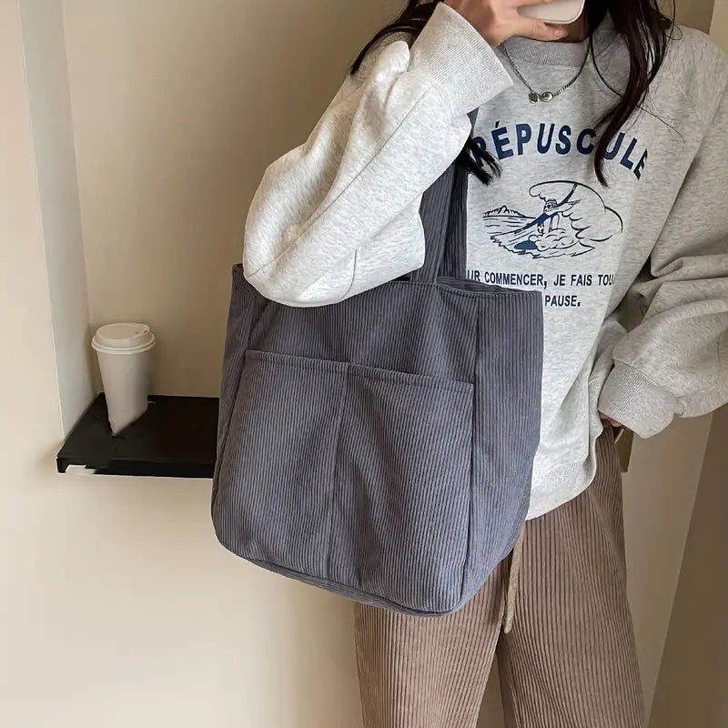 Cumin Corduroy Journaling/Planner Tote Bag
