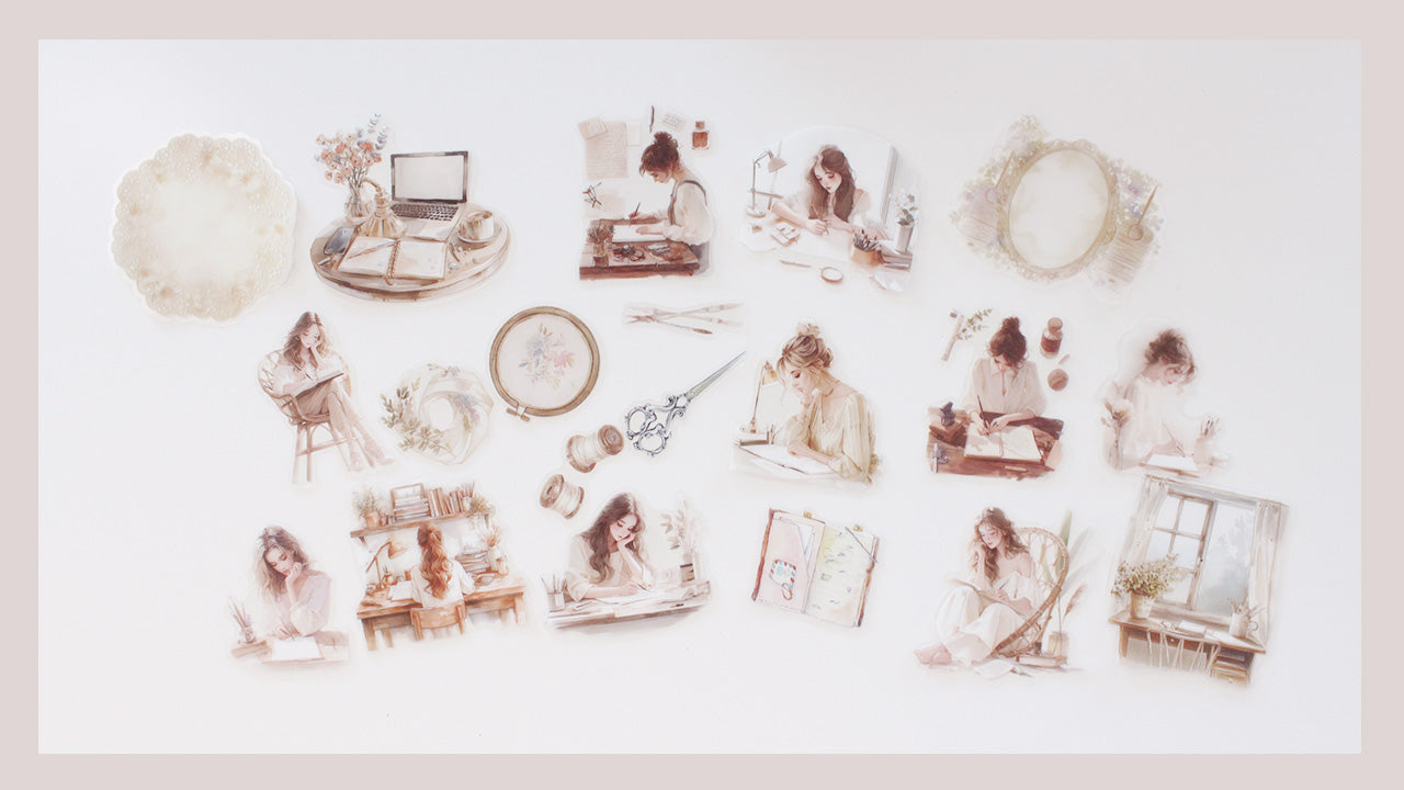 Journal Girl Diecut Sticker Pack