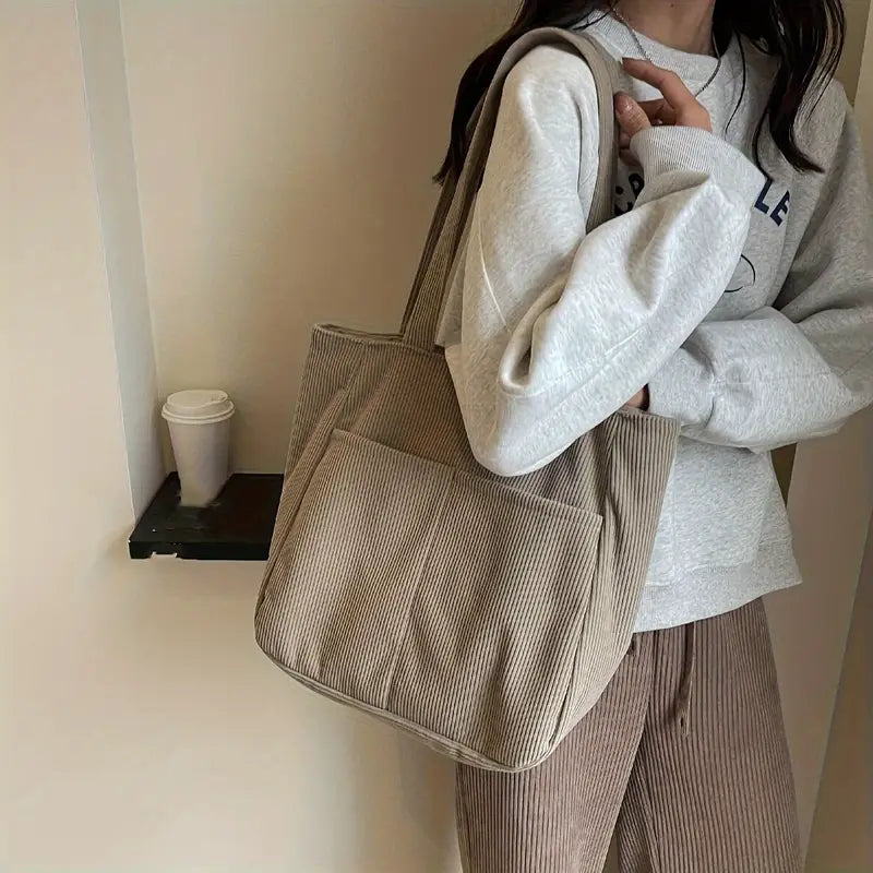 Nutmeg Corduroy Journaling/Planner Tote Bag