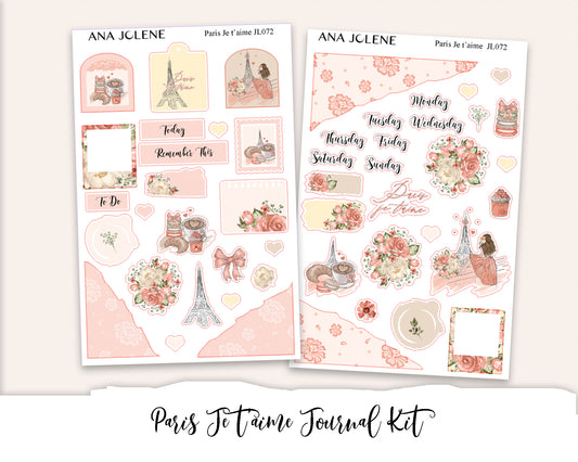 PARIS JE T'AIME Mini Journal Sticker Kit