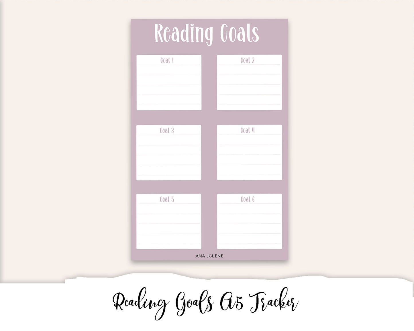 Reading Goals Tracker Full Page Sticker - A5 Reading Journal
