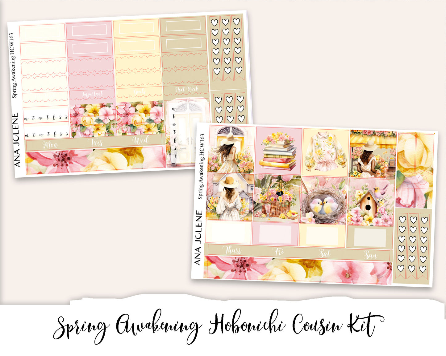 SPRING AWAKENING Hobonichi Cousin Weekly Planner Sticker Kit