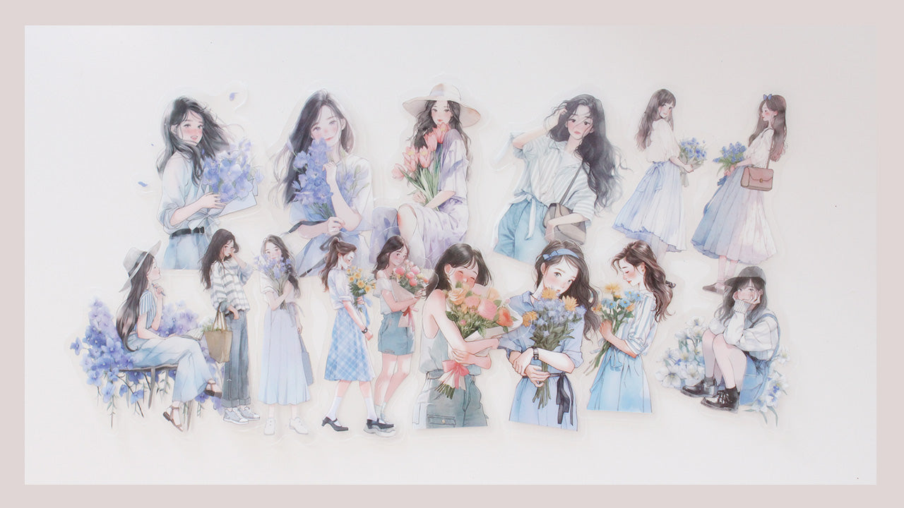 Spring Fashion Girl Diecut Sticker Pack