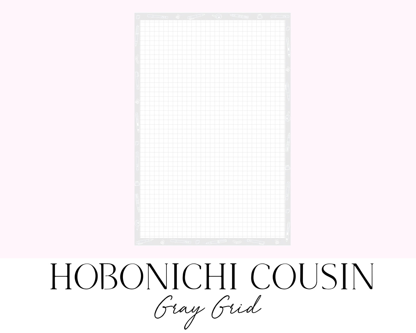 Hobonichi Cousin A5 Grid Notes Gray (Full Page Printable Stickers)