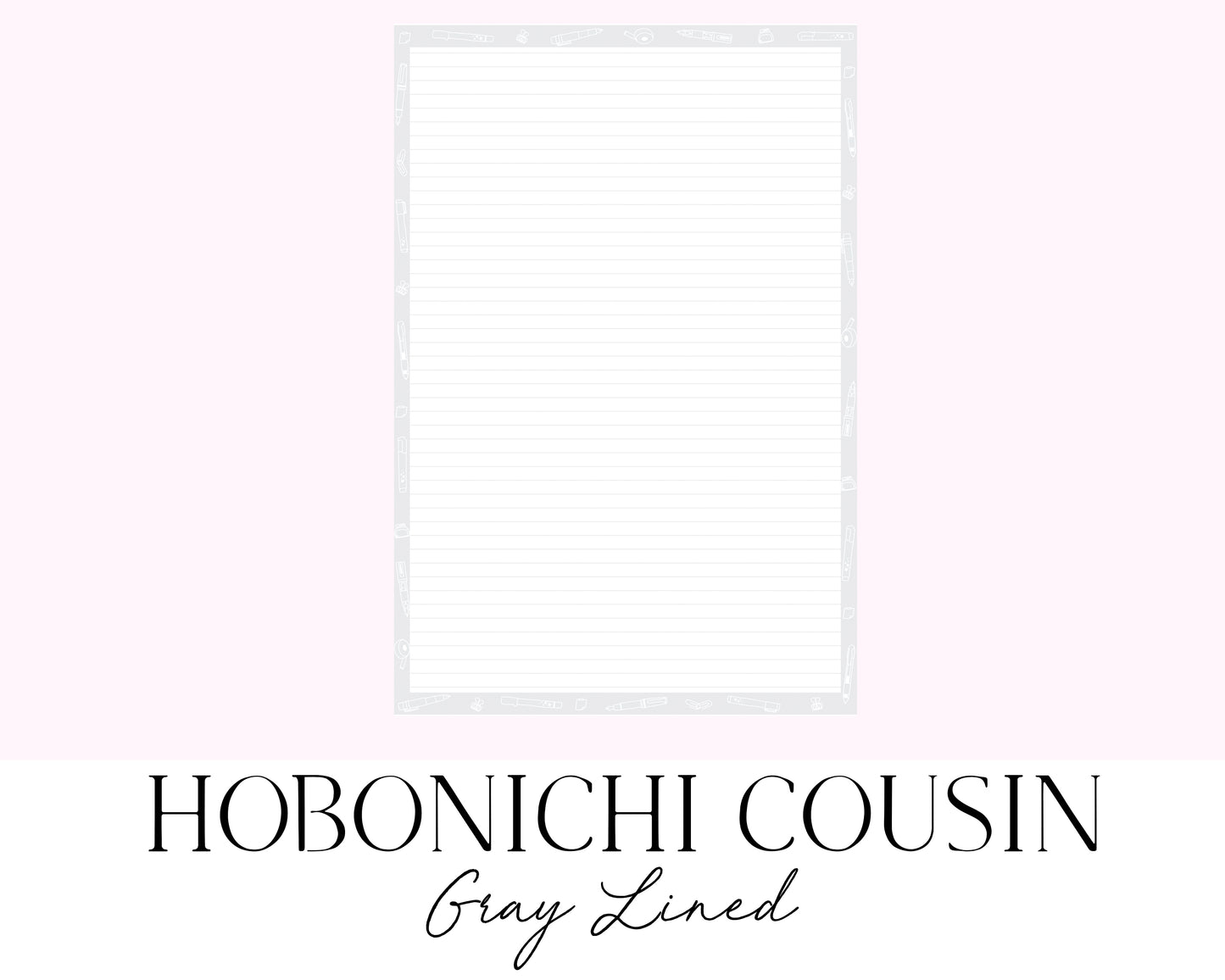 Hobonichi Cousin A5 Lined Notes Gray (Full Page Printable Stickers)