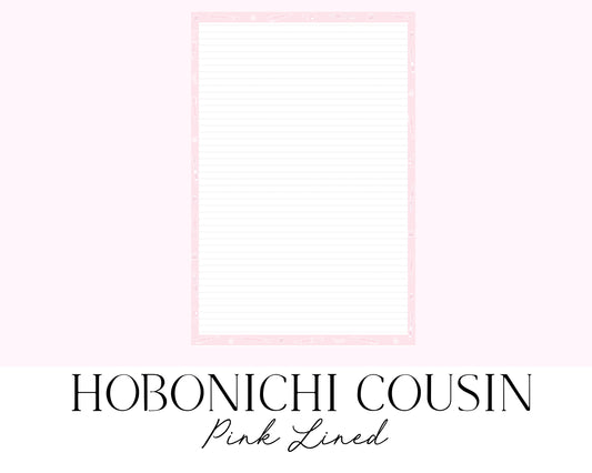 Hobonichi Cousin A5 Lined Notes Pink (Full Page Printable Stickers)