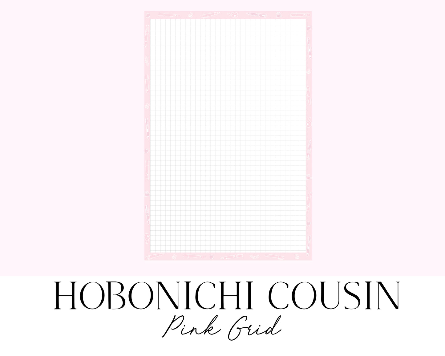 Hobonichi Cousin A5 Grid Notes Pink (Full Page Printable Stickers)
