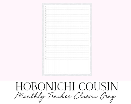 Hobonichi Cousin A5 Monthly Habit Tracker Classic Gray (Full Page Printable Stickers)