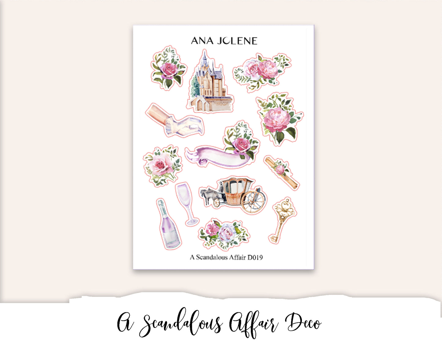 A SCANDALOUS AFFAIR Hobonichi Cousin Weekly Planner Sticker Kit
