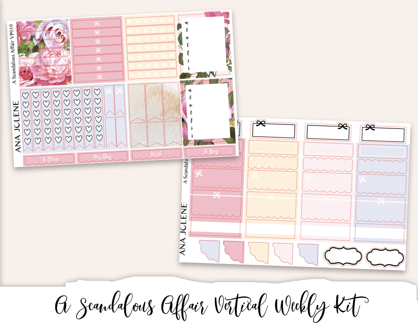A SCANDALOUS AFFAIR Planner Sticker Kit (Vertical Weekly)