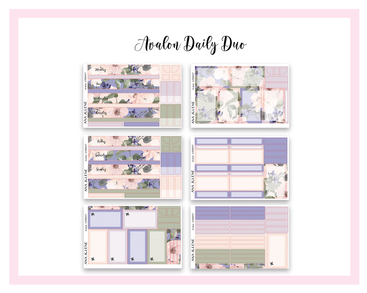 AVALON EC A5 Daily Duo Planner Sticker Kit (Erin Condren)