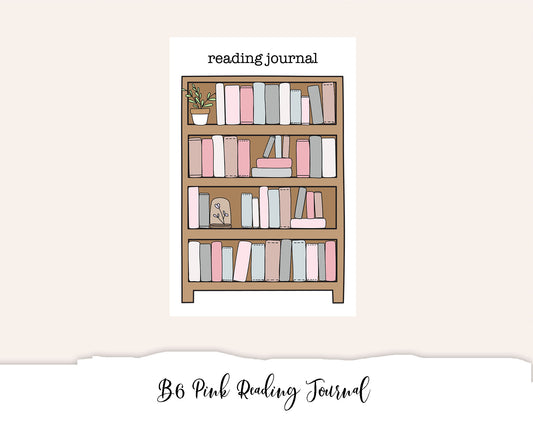 B6 Pink Reading Journal (Full Page Printable Stickers)