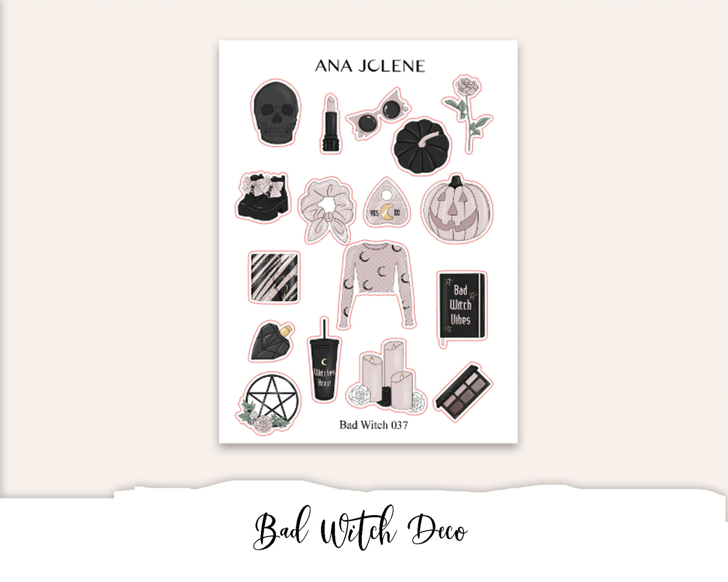 BAD WITCH EC A5 Monthly Planner Sticker Kit