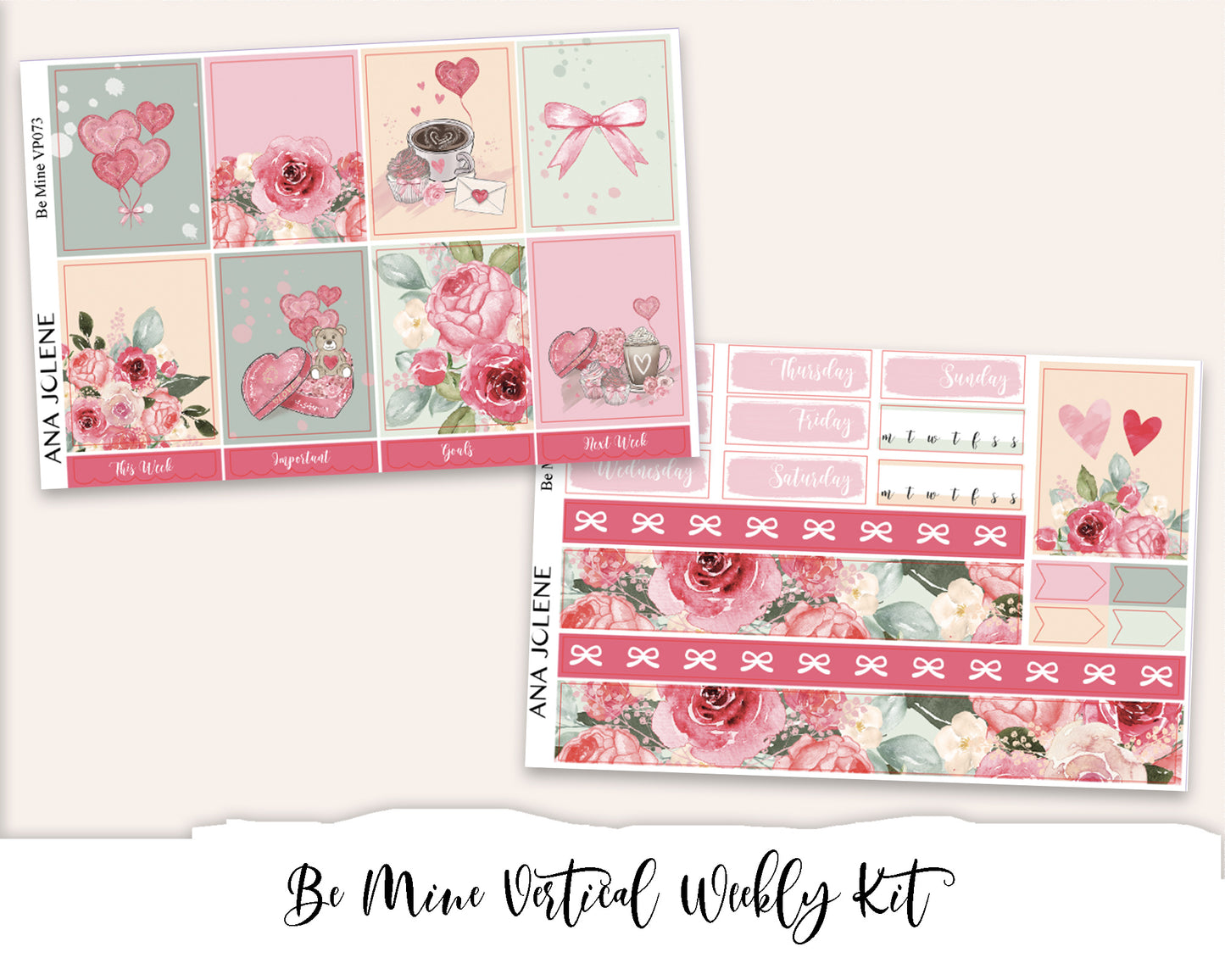 BE MINE Planner Sticker Kit (Vertical Weekly)