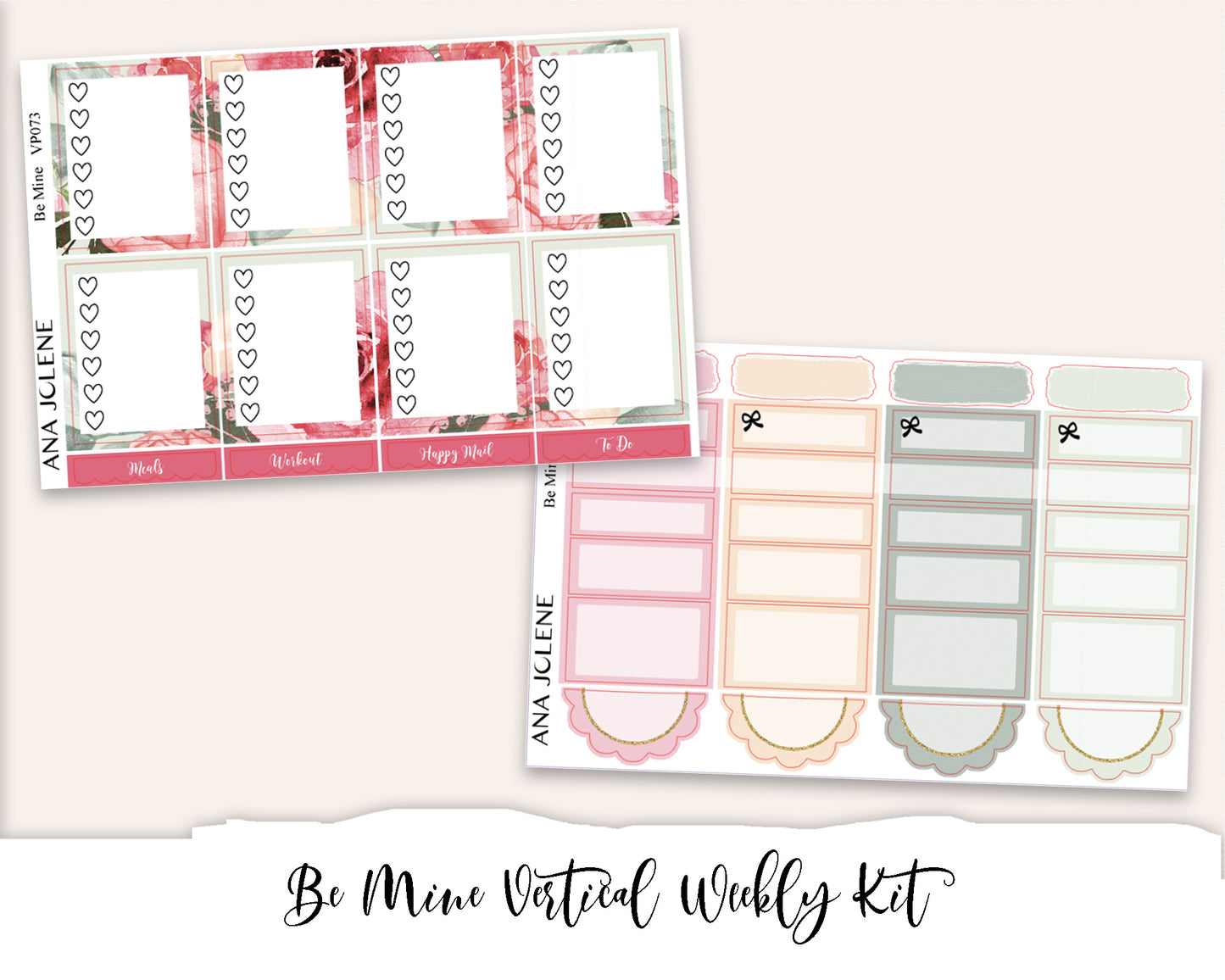 BE MINE Planner Sticker Kit (Vertical Weekly)