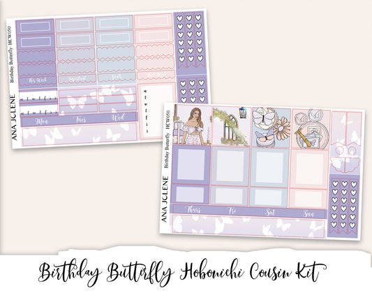 BIRTHDAY BUTTERFLY Hobonichi Cousin Weekly Planner Sticker Kit