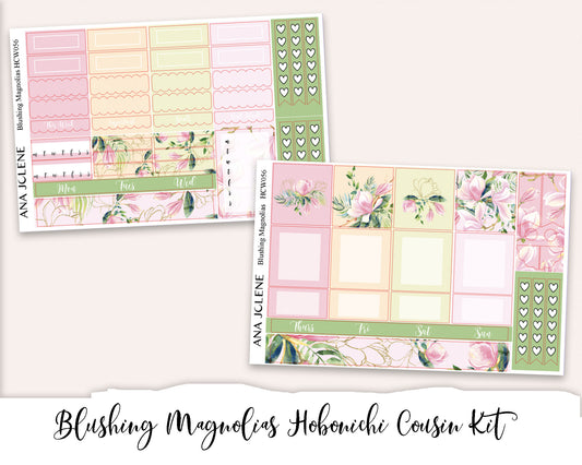 BLUSHING MAGNOLIAS Hobonichi Cousin Weekly Planner Sticker Kit