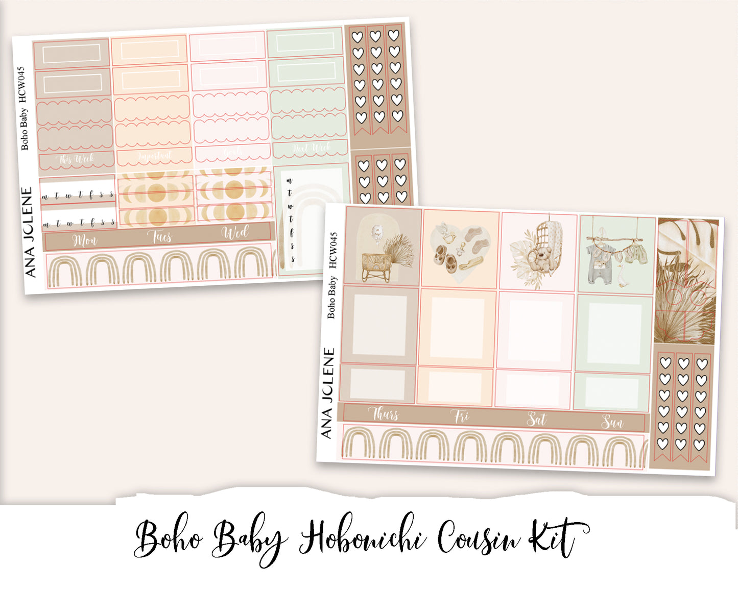 BOHO BABY Hobonichi Cousin Weekly Planner Sticker Kit