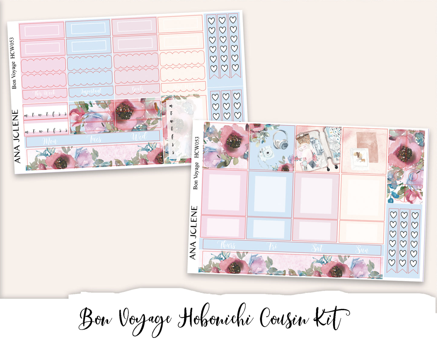 BON VOYAGE Hobonichi Cousin Weekly Planner Sticker Kit